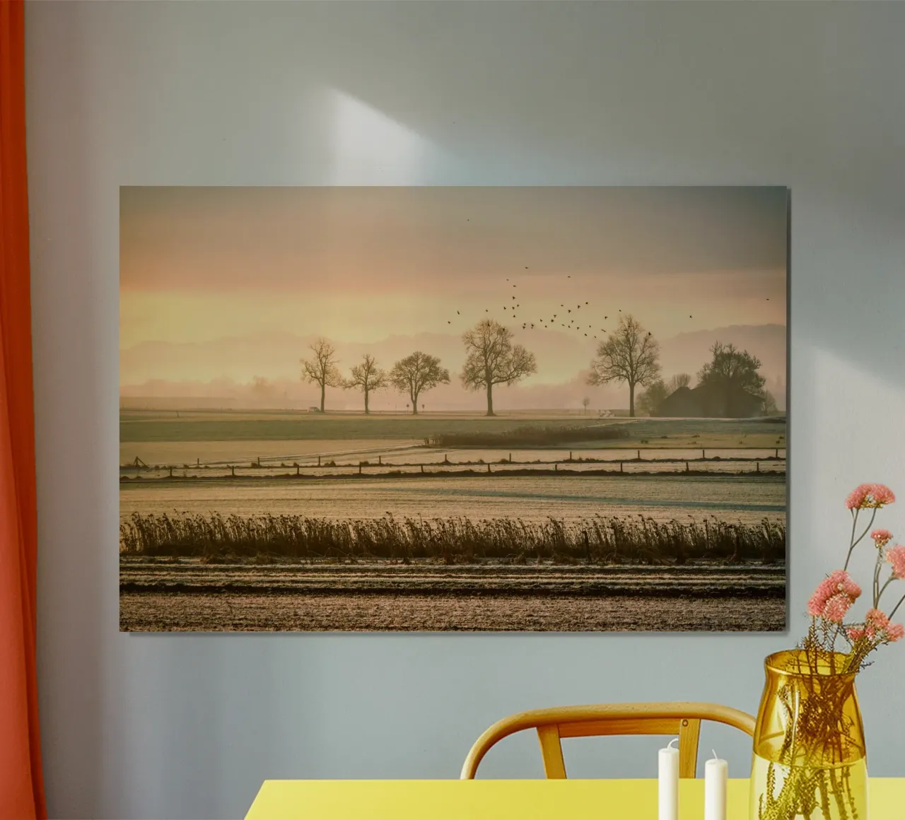 old farm poster con telaio in plastica da pastel color shape