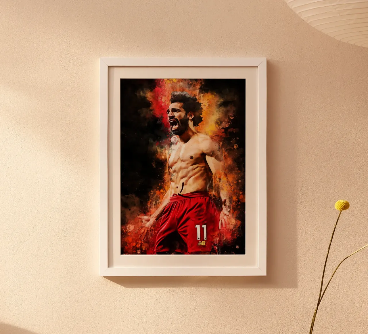 Mohamed Salah Liverpool poster con telaio in alluminio da MasterInkArt