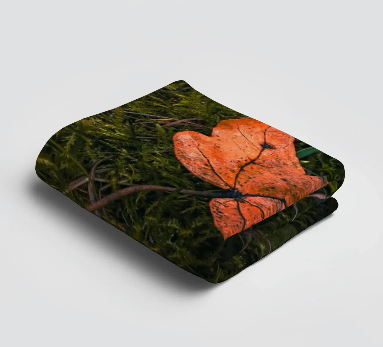 Maple leaf on moss soil towel by Marcus Beckert | Fotografie