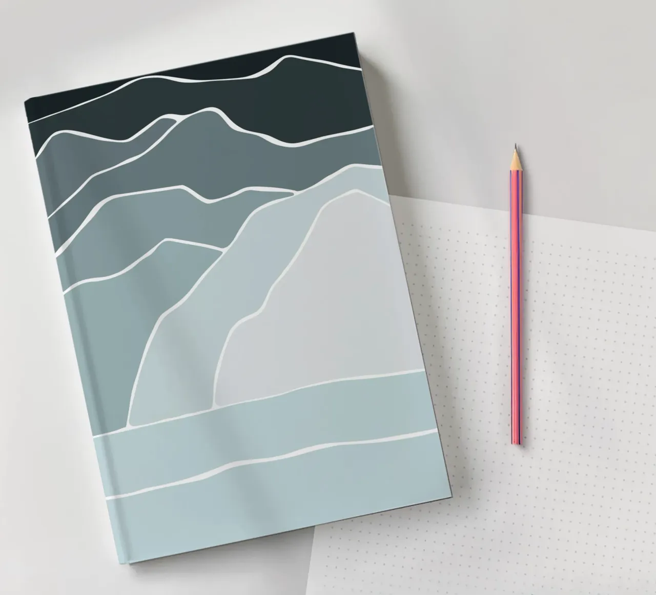canvas wave notebook by pastel color shape
