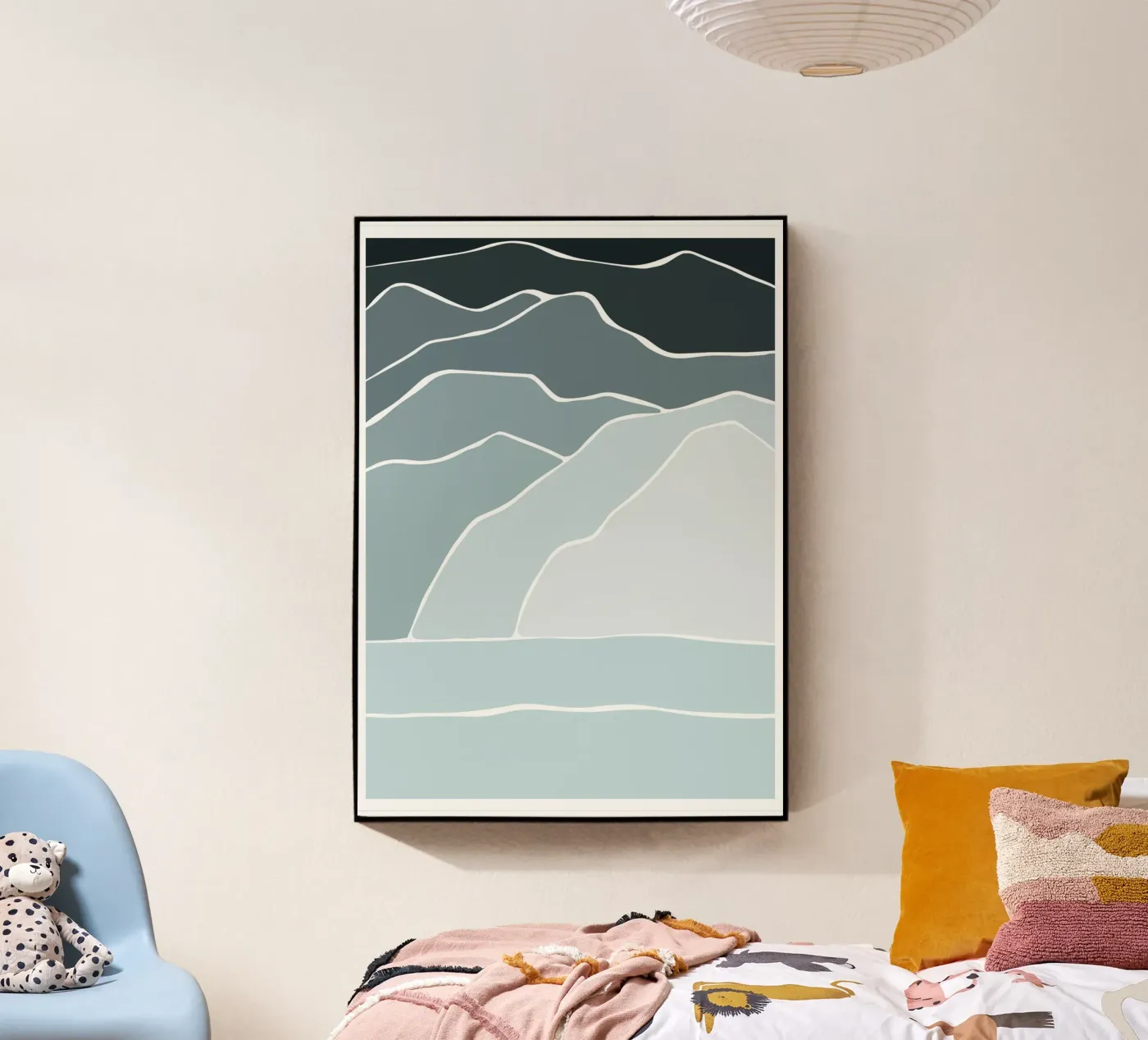canvas wave acryl van pastel color shape