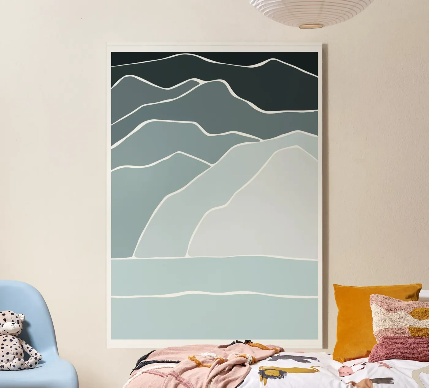 canvas wave acryl van pastel color shape