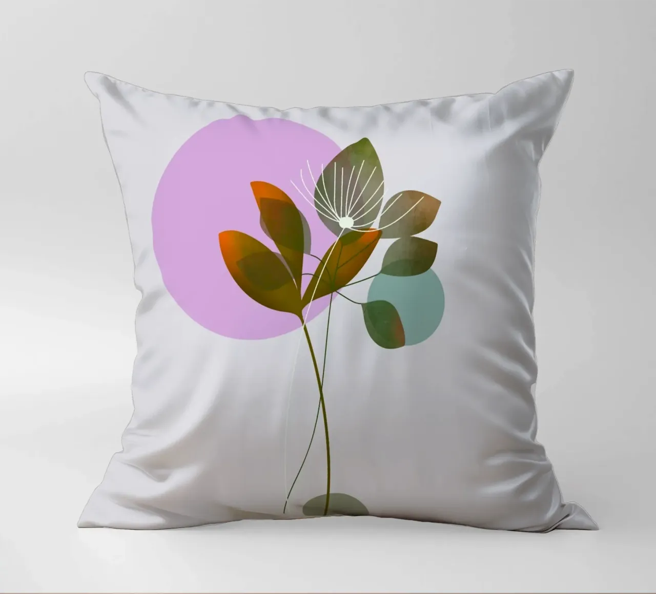 circle and leaf cuscino da pastel color shape