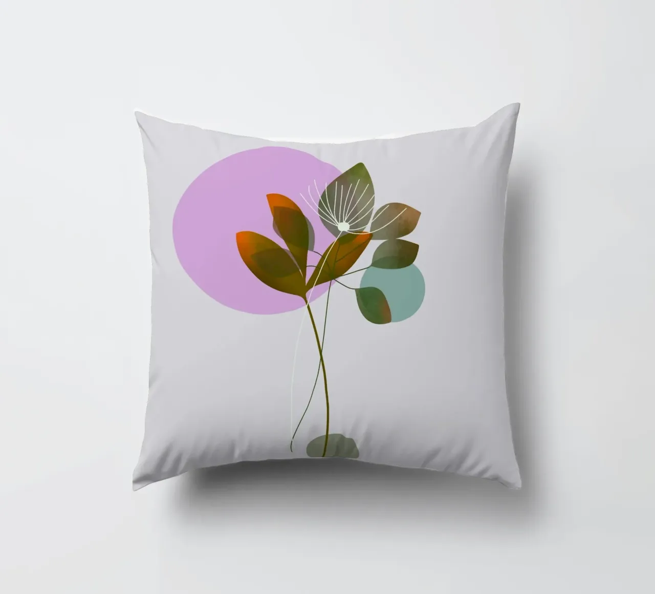 circle and leaf cuscino da pastel color shape