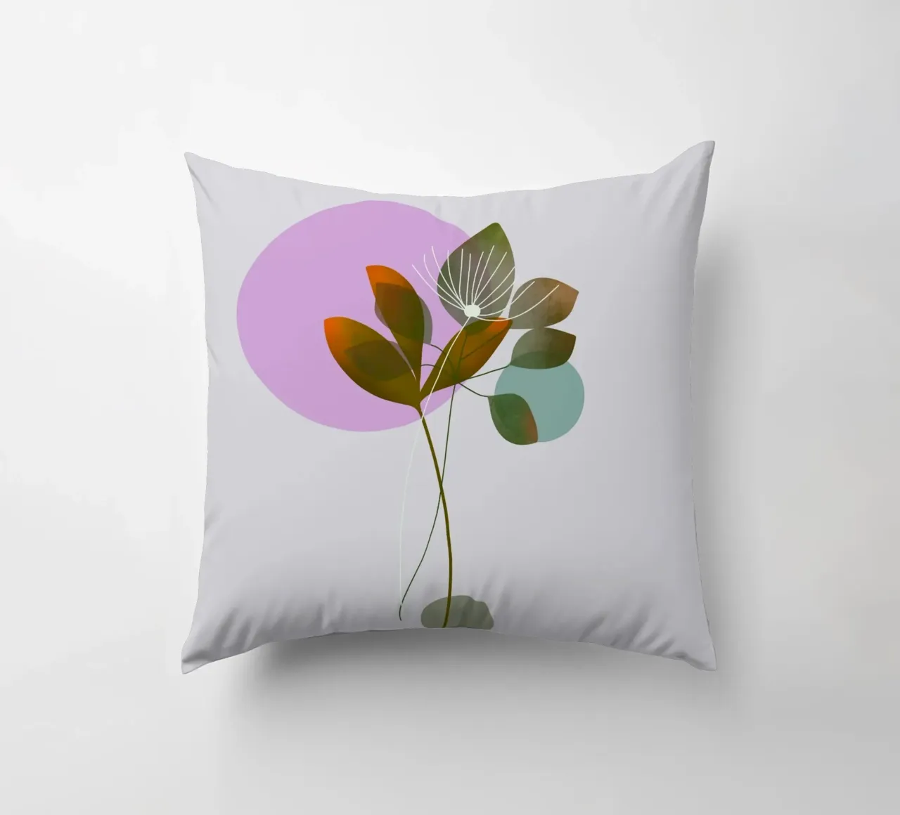 circle and leaf cuscino da pastel color shape