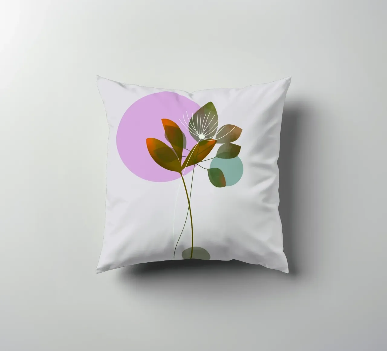 circle and leaf cuscino da pastel color shape