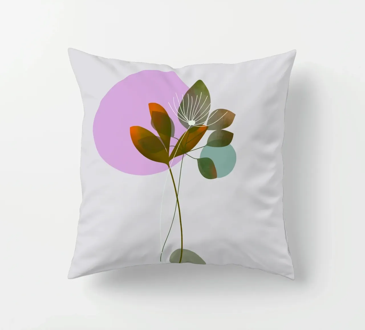 circle and leaf cuscino da pastel color shape