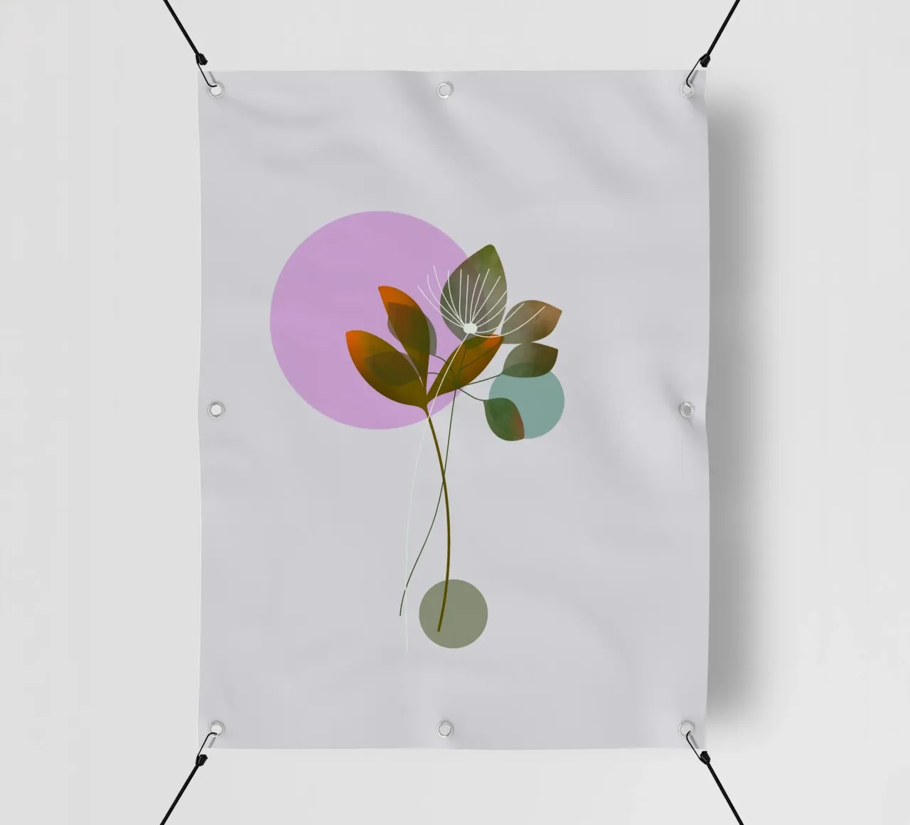 circle and leaf telo in pvc da pastel color shape