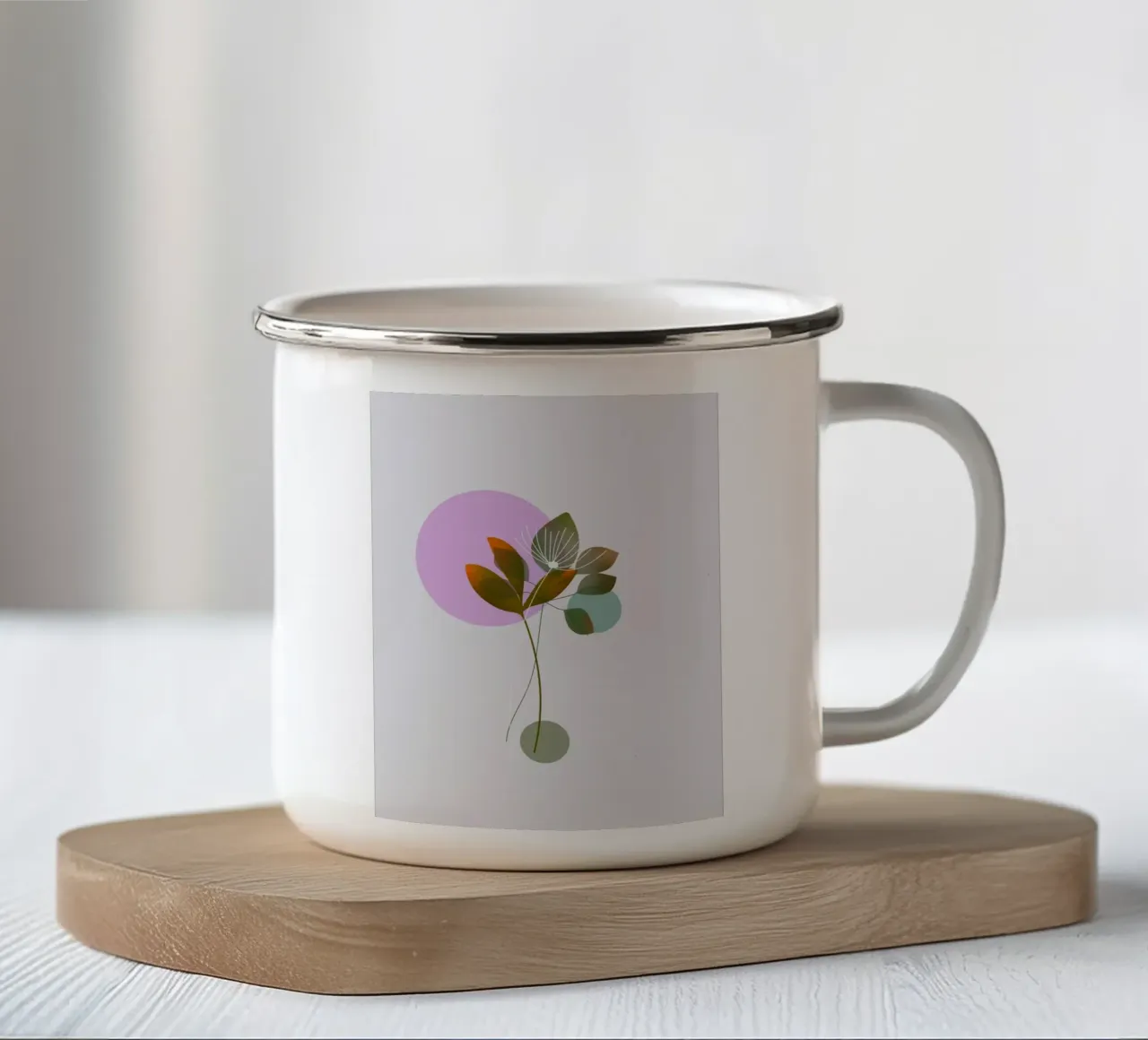 circle and leaf tazza in smalto da pastel color shape