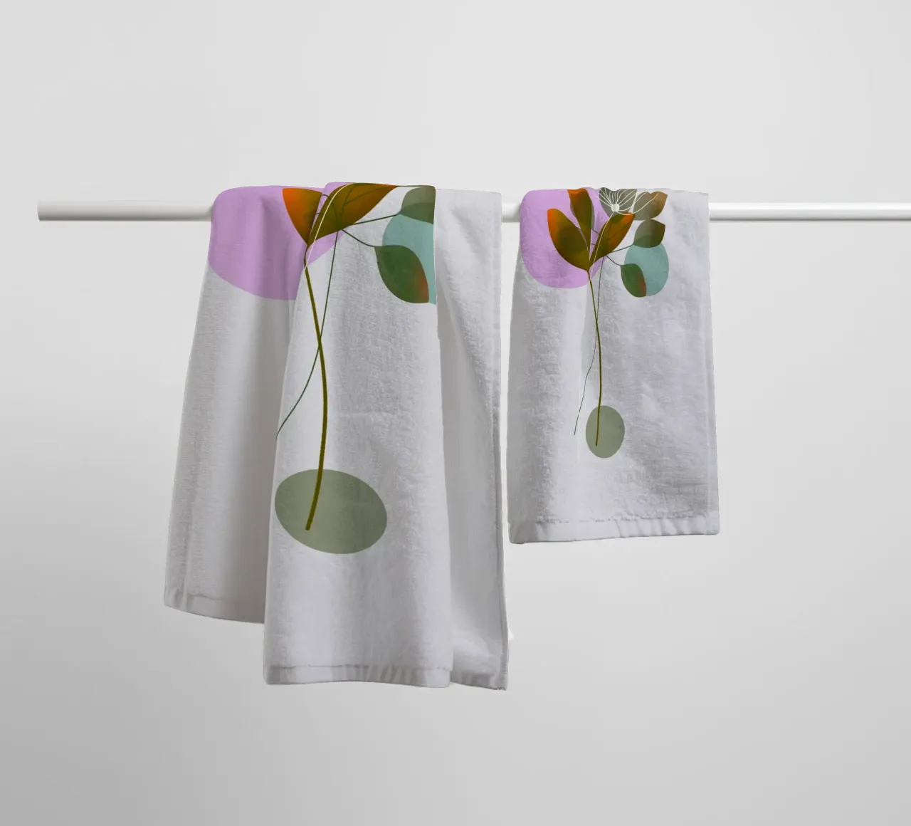 circle and leaf asciugamano da bagno da pastel color shape