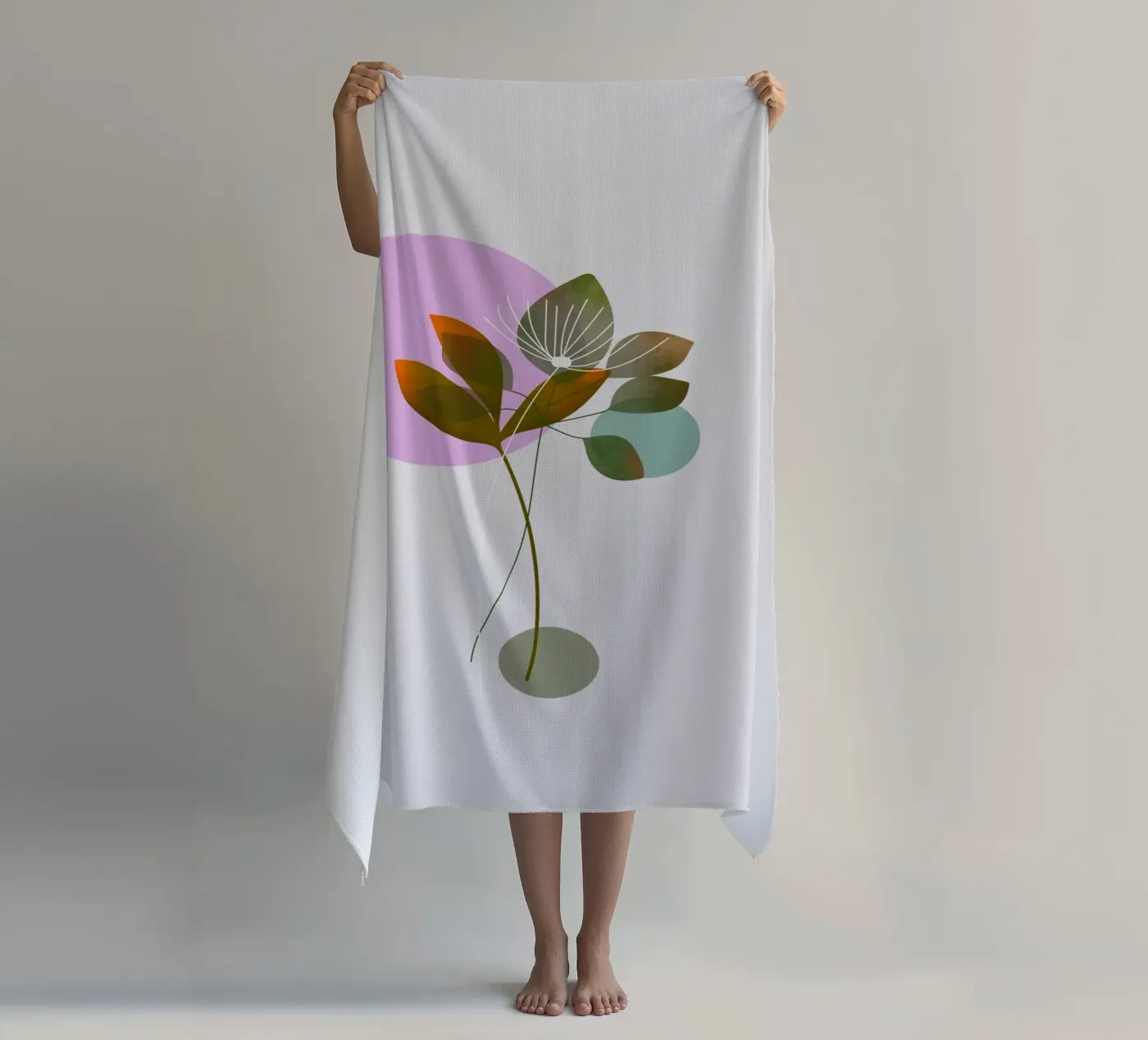 circle and leaf telo mare da pastel color shape