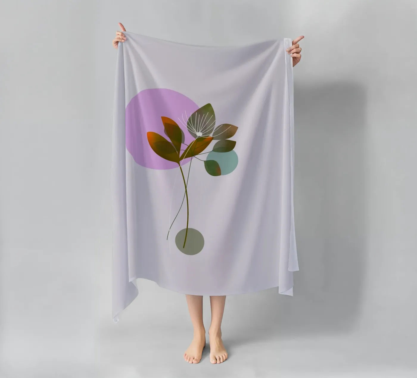 circle and leaf telo mare da pastel color shape