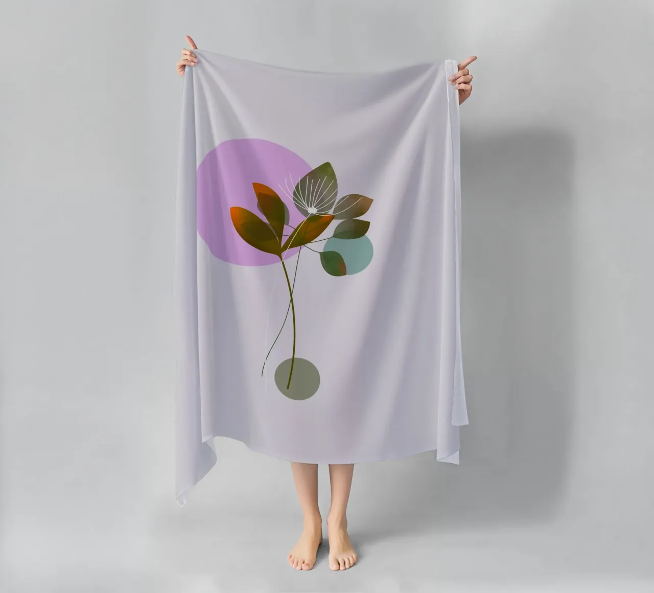 circle and leaf telo mare da pastel color shape