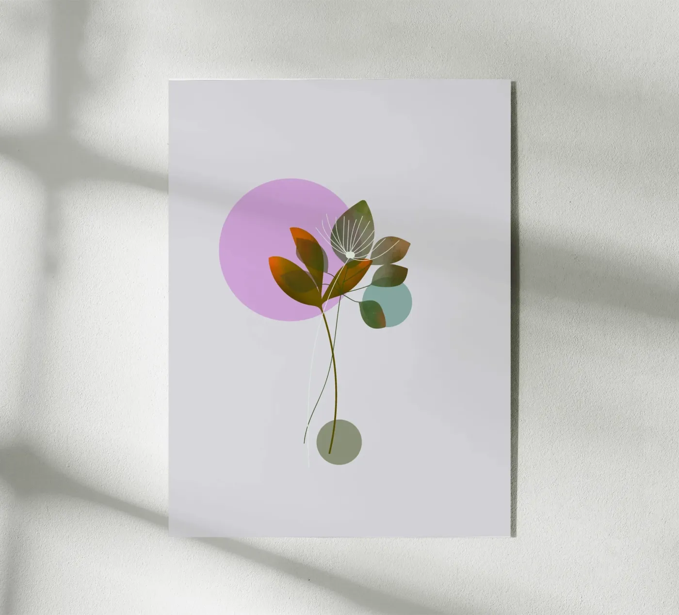 circle and leaf plexiglass da pastel color shape