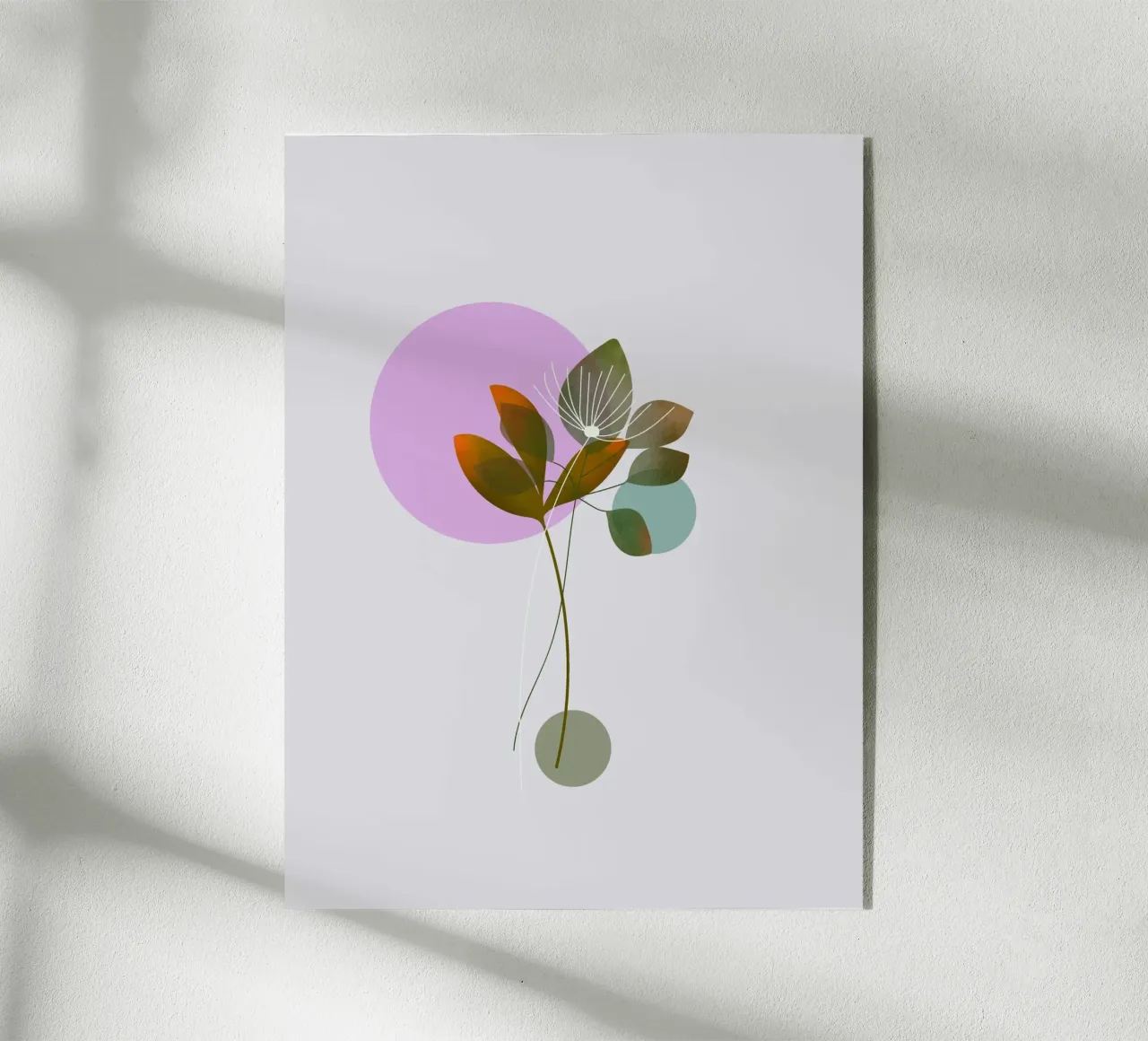 circle and leaf plexiglass da pastel color shape