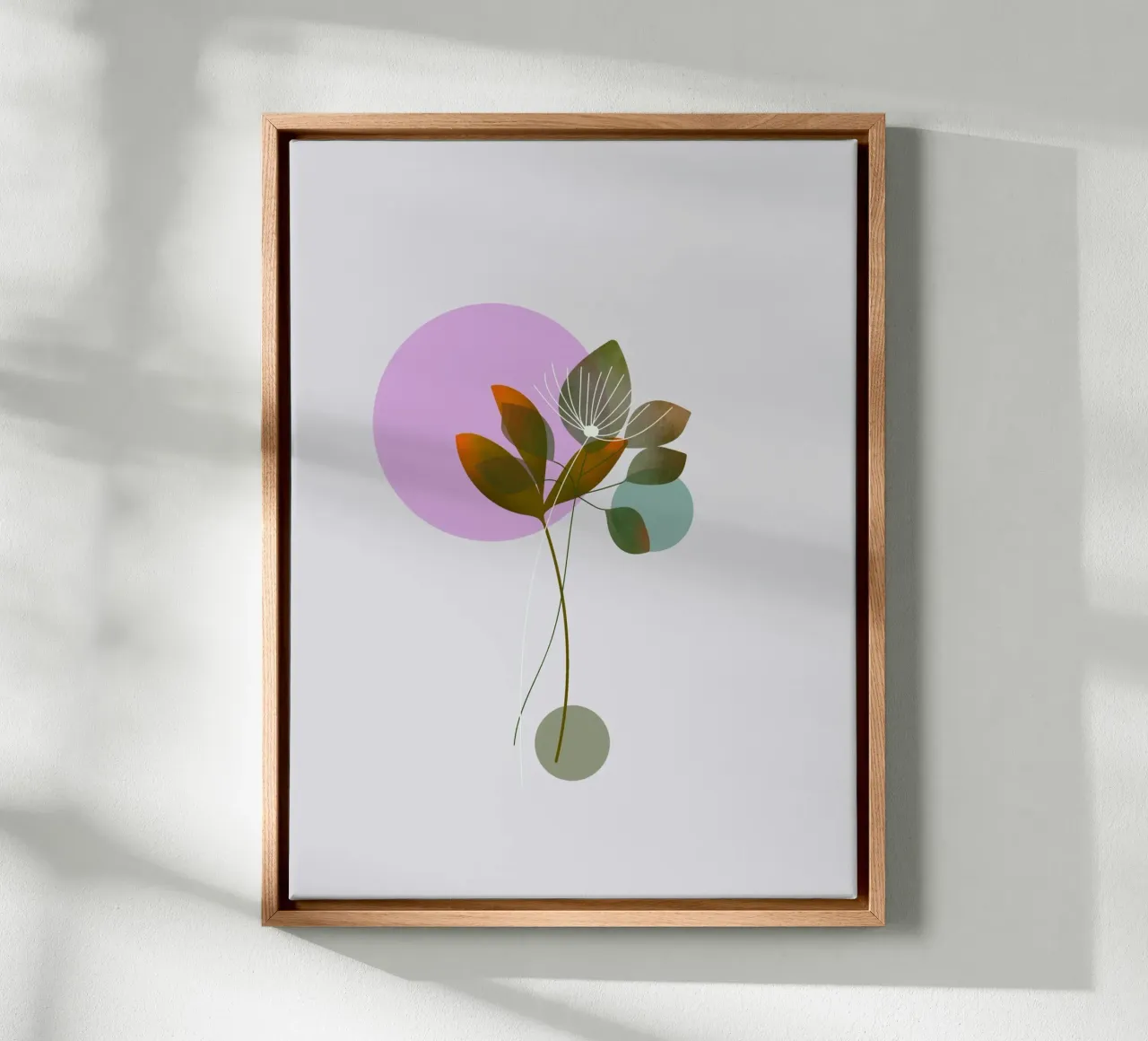 circle and leaf tela con Cornice a cassetta da pastel color shape