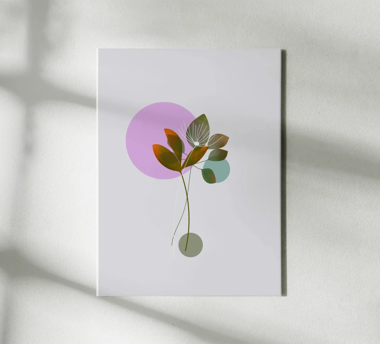 circle and leaf tela con Cornice a cassetta da pastel color shape