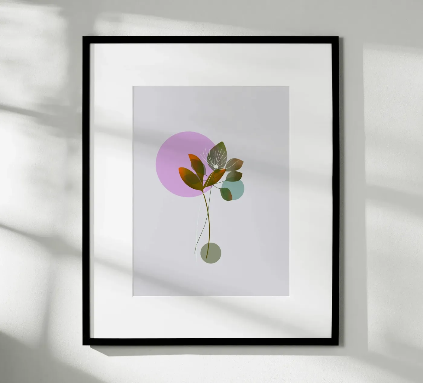 circle and leaf poster da pastel color shape