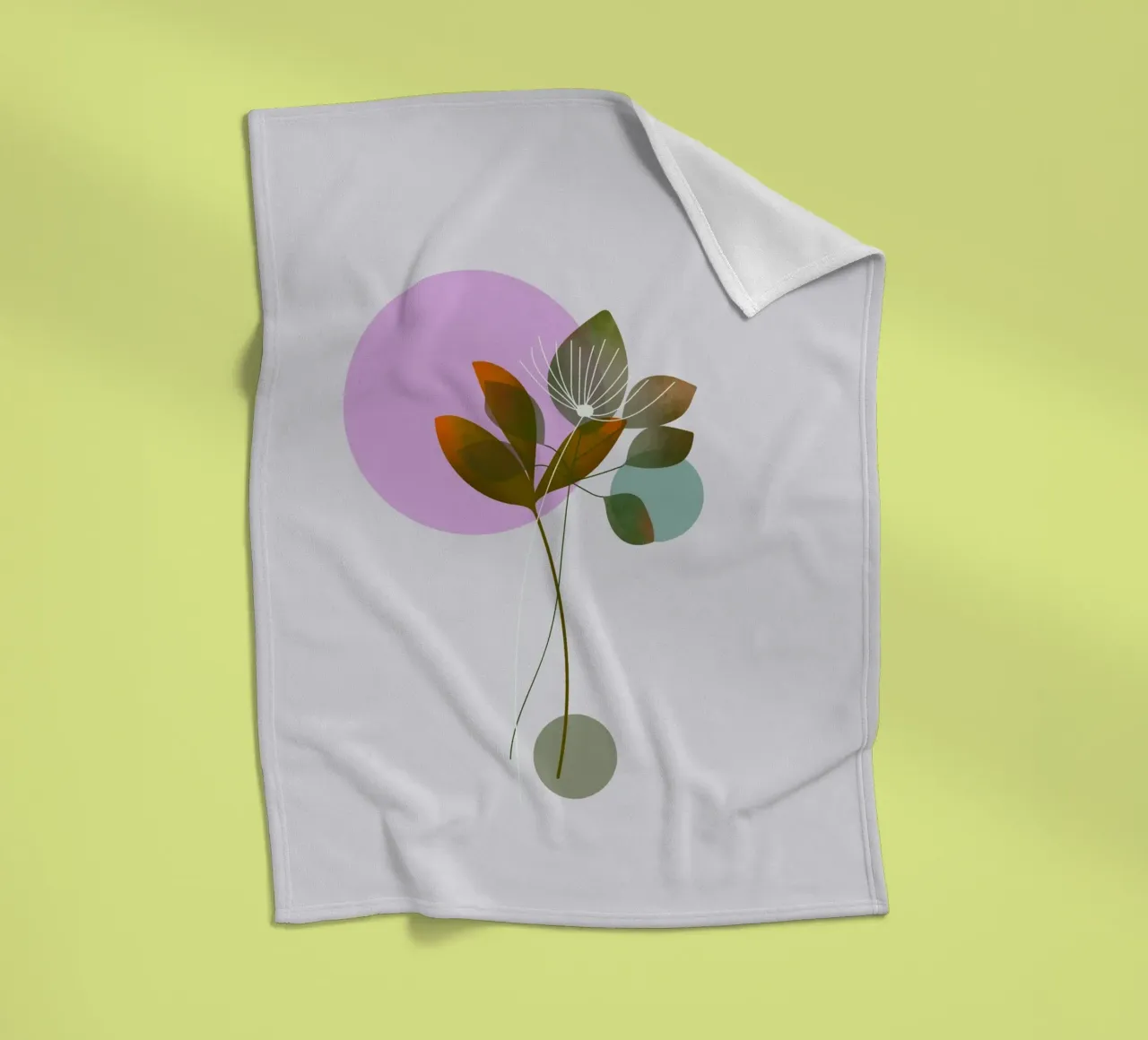 circle and leaf coperta in pile da pastel color shape