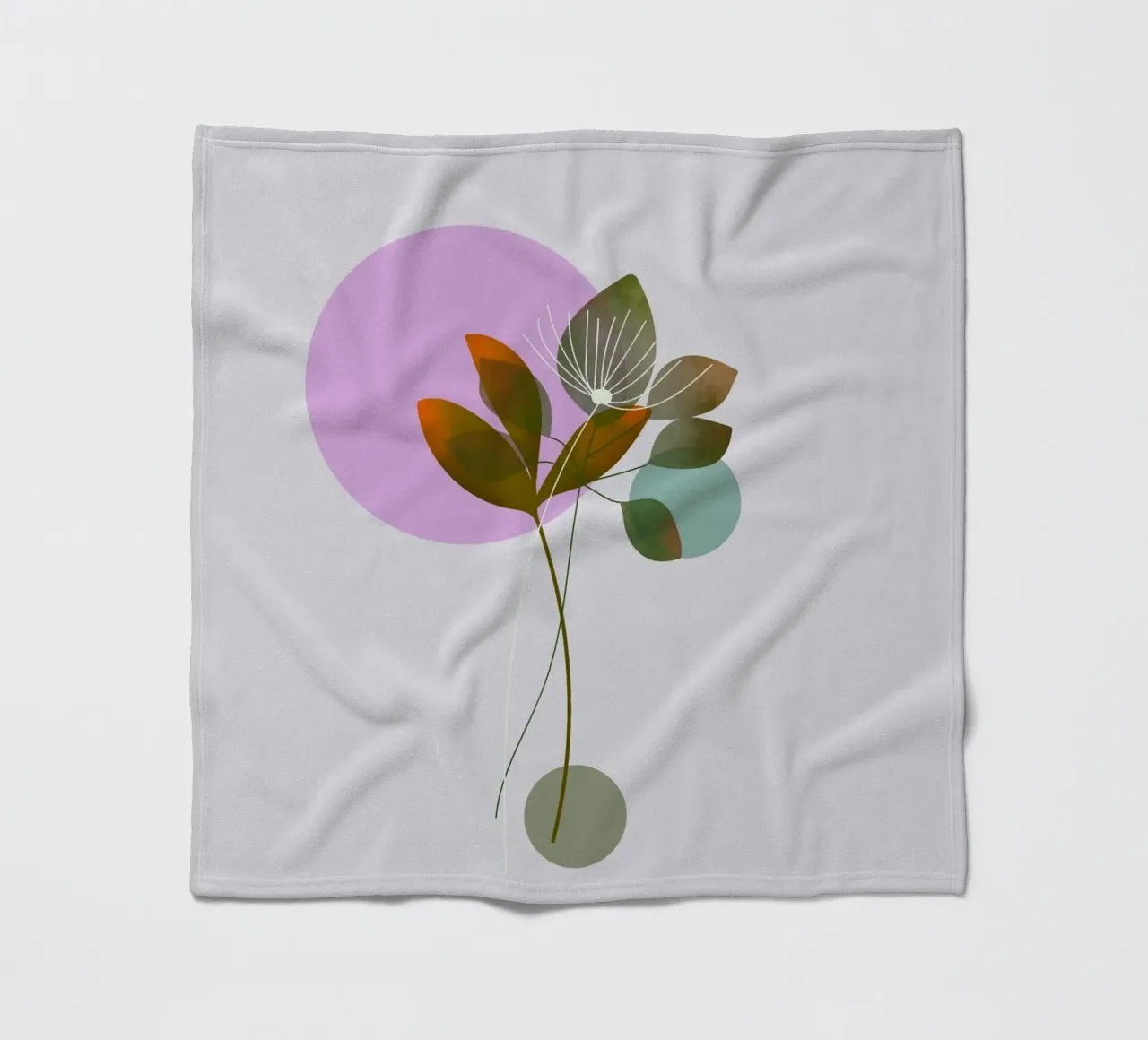 circle and leaf coperta in pile da pastel color shape