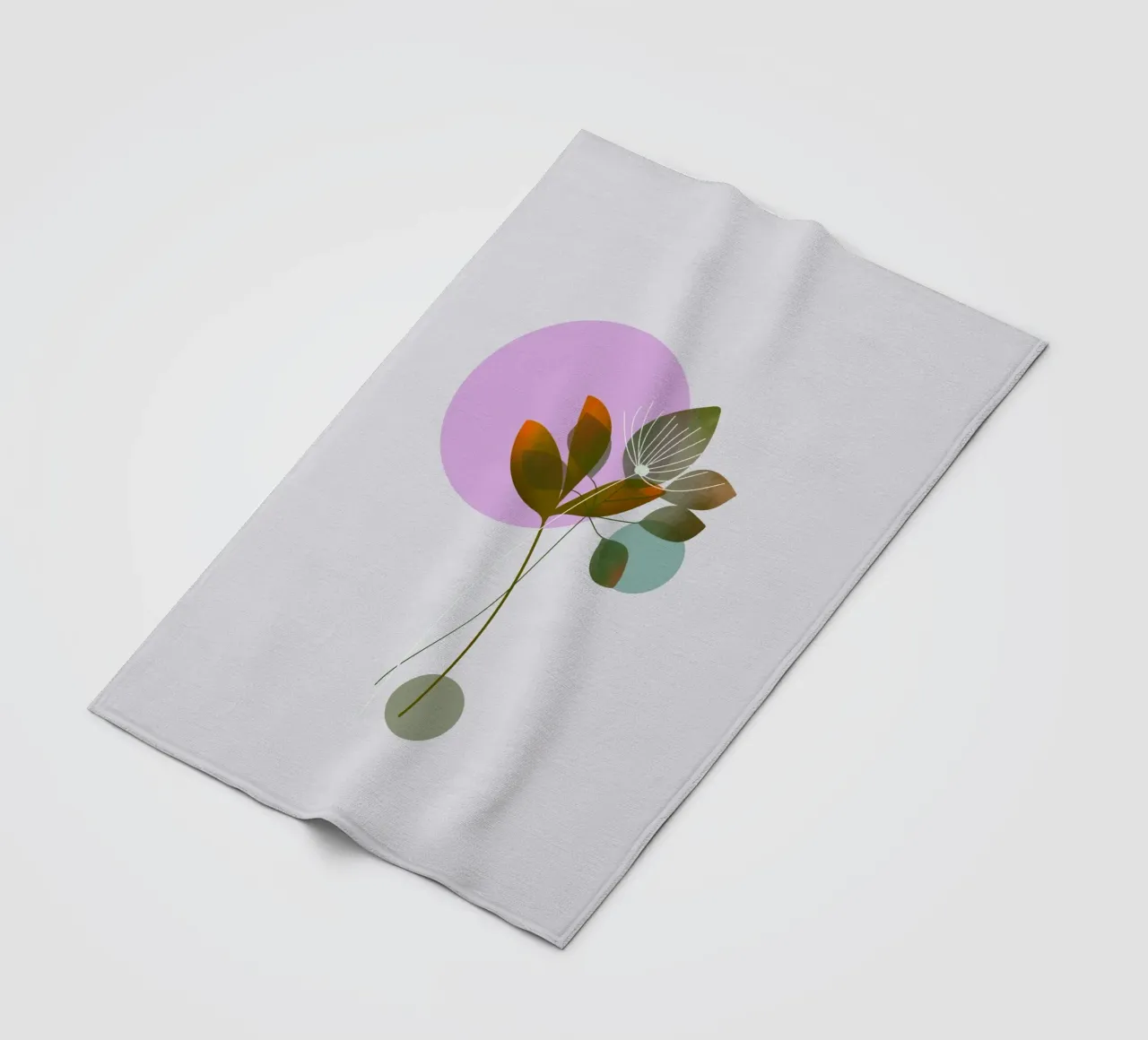 circle and leaf coperta in pile da pastel color shape