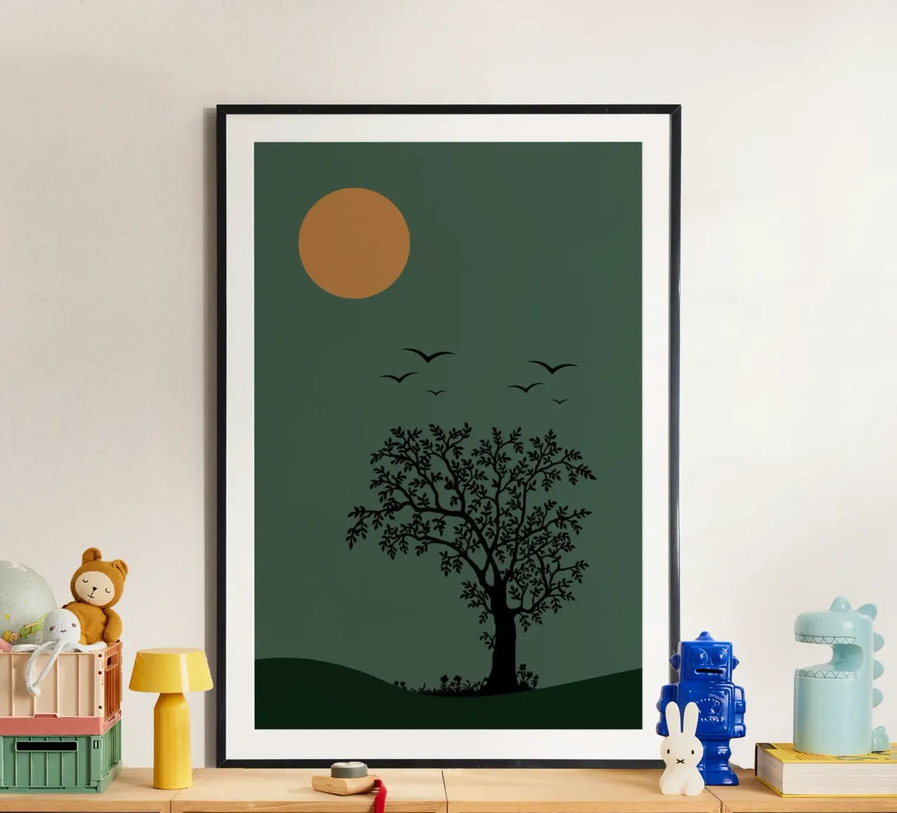 moonlight and nature poster da pastel color shape