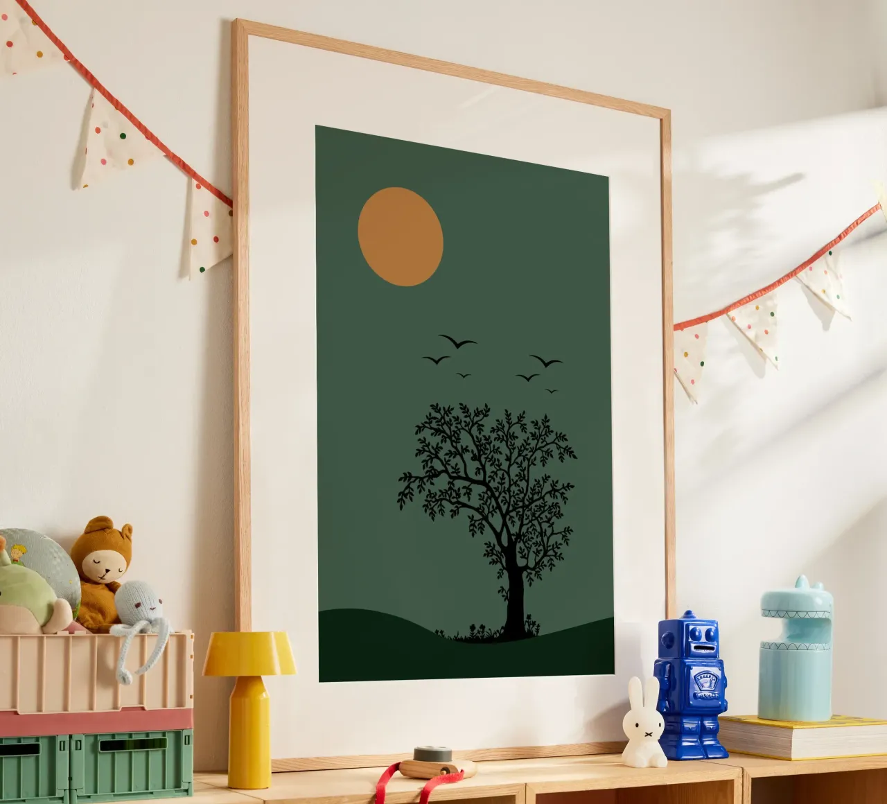 moonlight and nature poster da pastel color shape