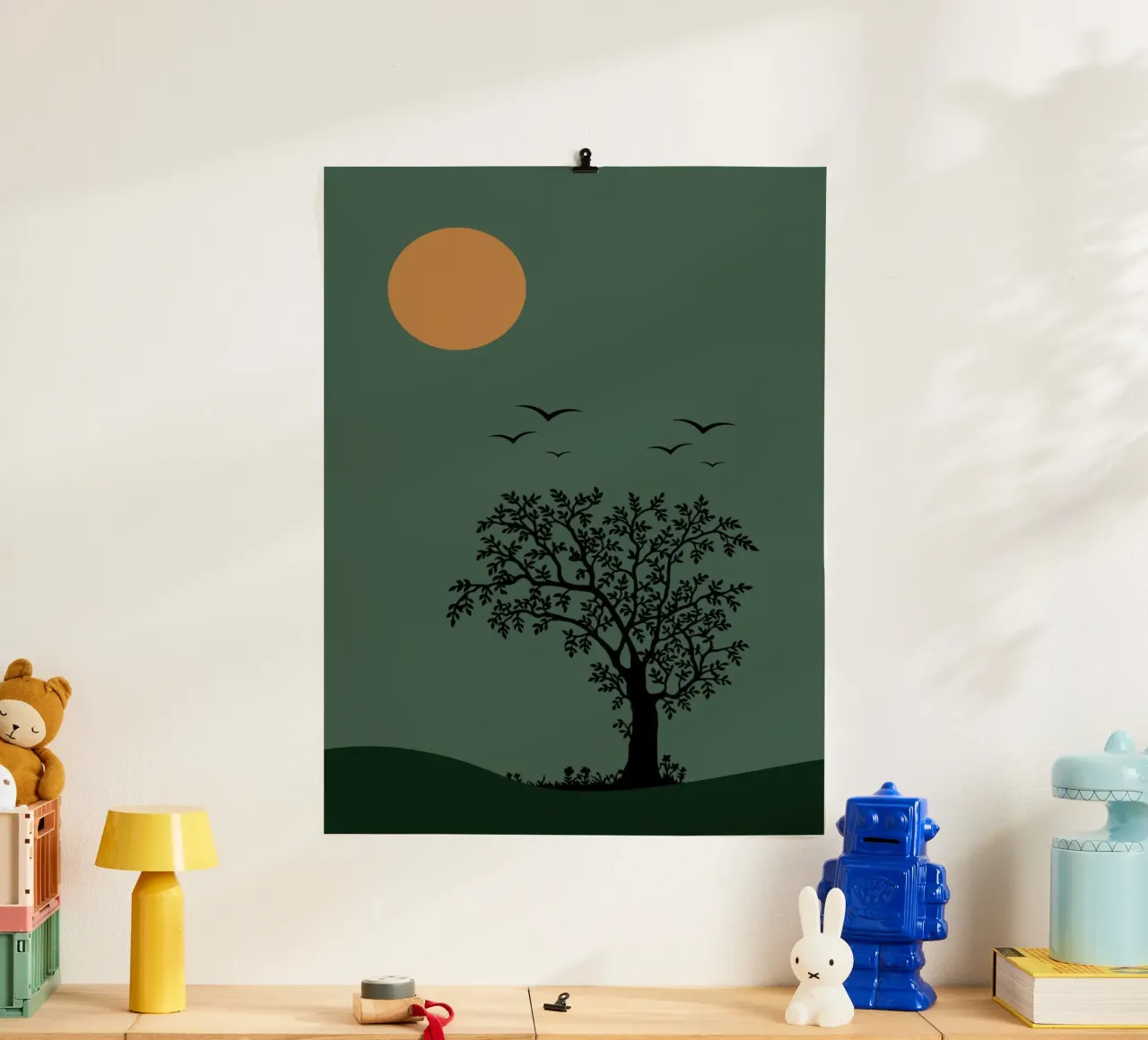 moonlight and nature poster da pastel color shape