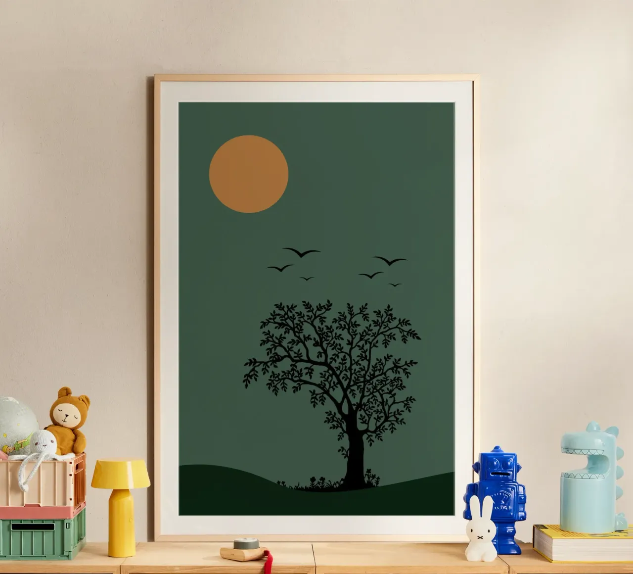 moonlight and nature poster da pastel color shape