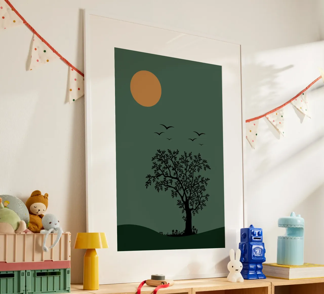 moonlight and nature poster da pastel color shape