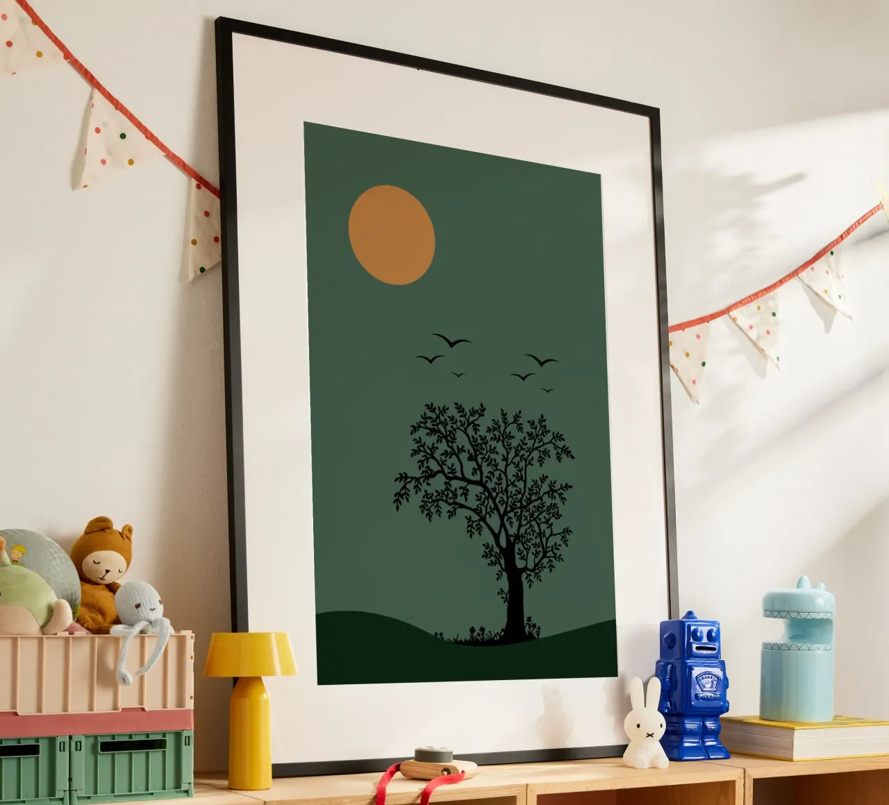 moonlight and nature poster da pastel color shape
