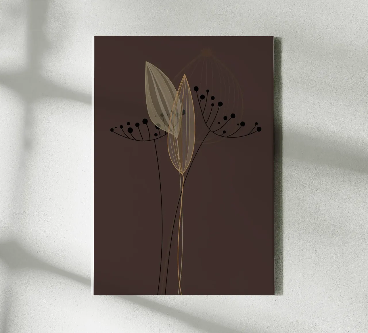 the line flower Leinwand mit Schattenfugenrahmen von pastel color shape