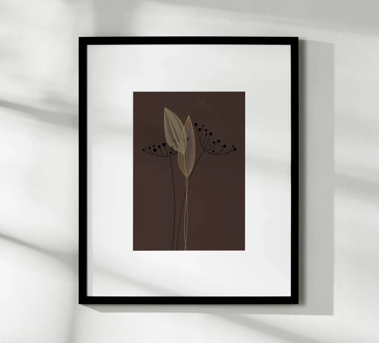 the line flower poster con telaio in plastica da pastel color shape