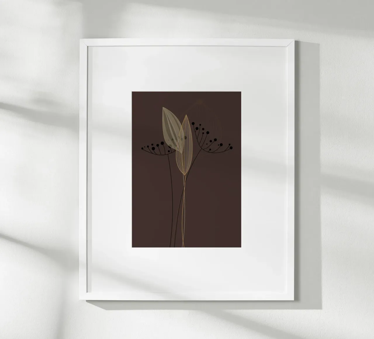 the line flower poster con telaio in plastica da pastel color shape