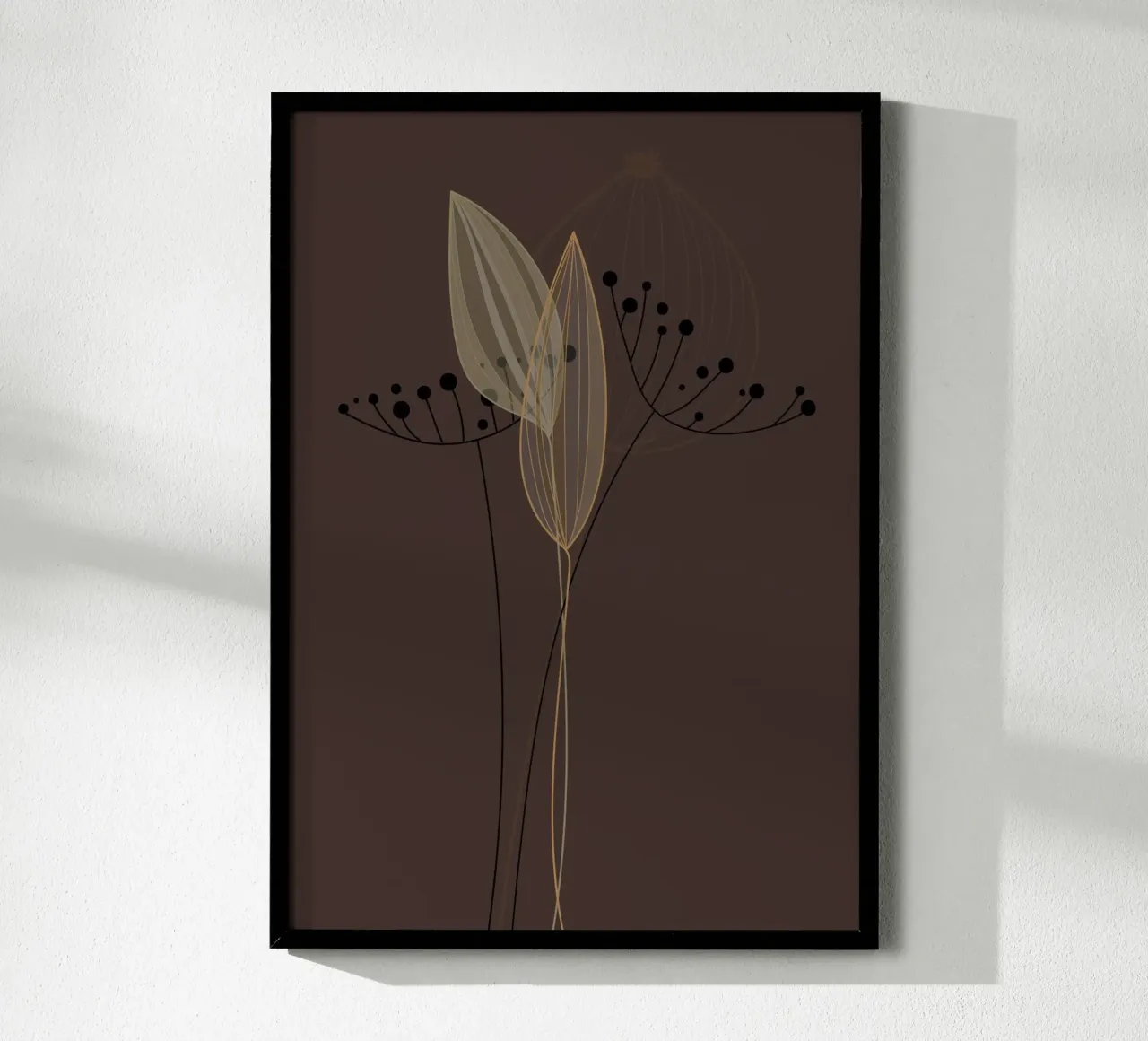 the line flower poster con telaio in plastica da pastel color shape