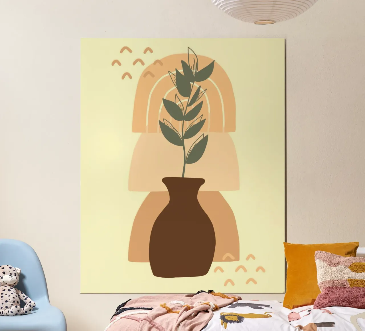 vase in shadow poster con telaio in legno da pastel color shape