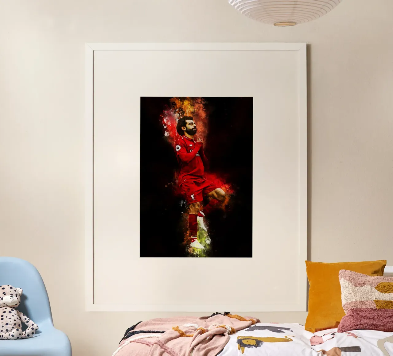 Mohamed Salah poster con telaio in legno da MasterInkArt