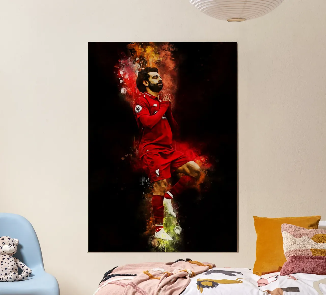 Mohamed Salah poster con telaio in legno da MasterInkArt