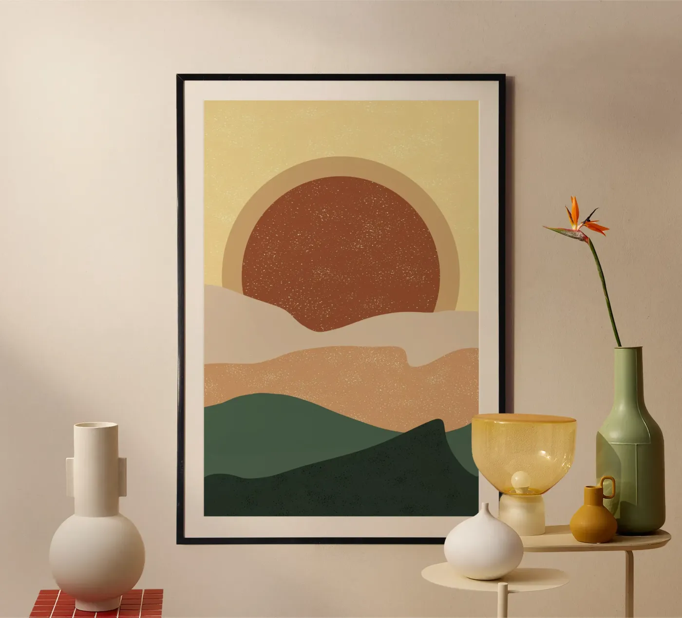 nature sunset poster da pastel color shape