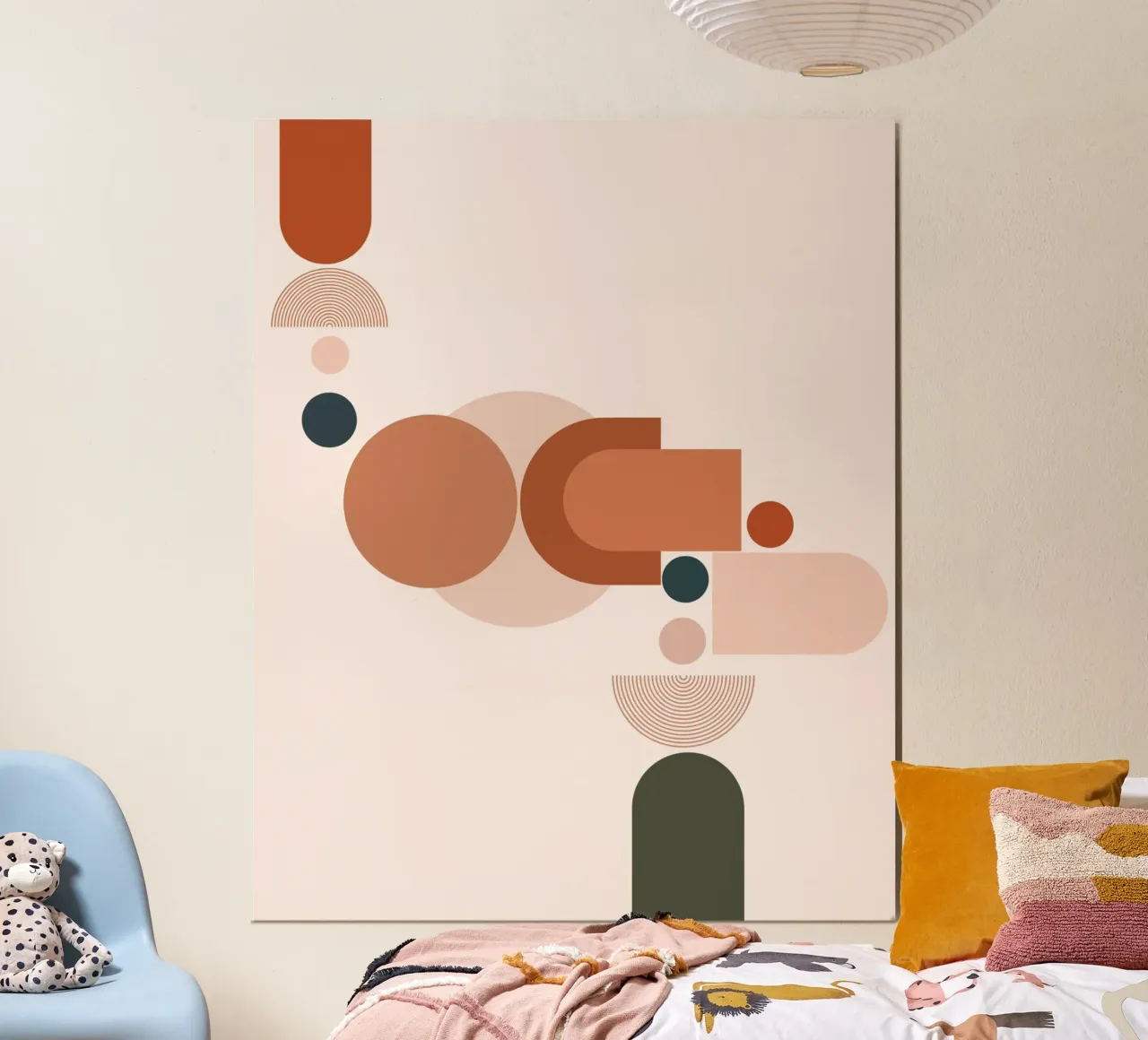 pastel random poster con telaio in legno da pastel color shape