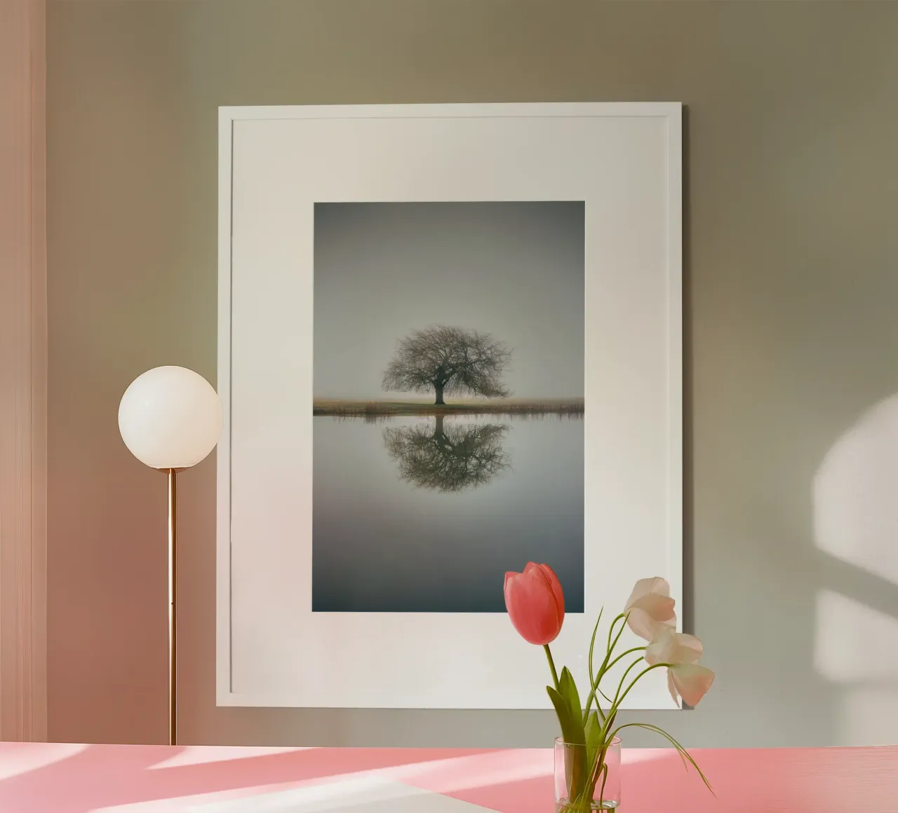 refect the lake poster con telaio in alluminio da pastel color shape