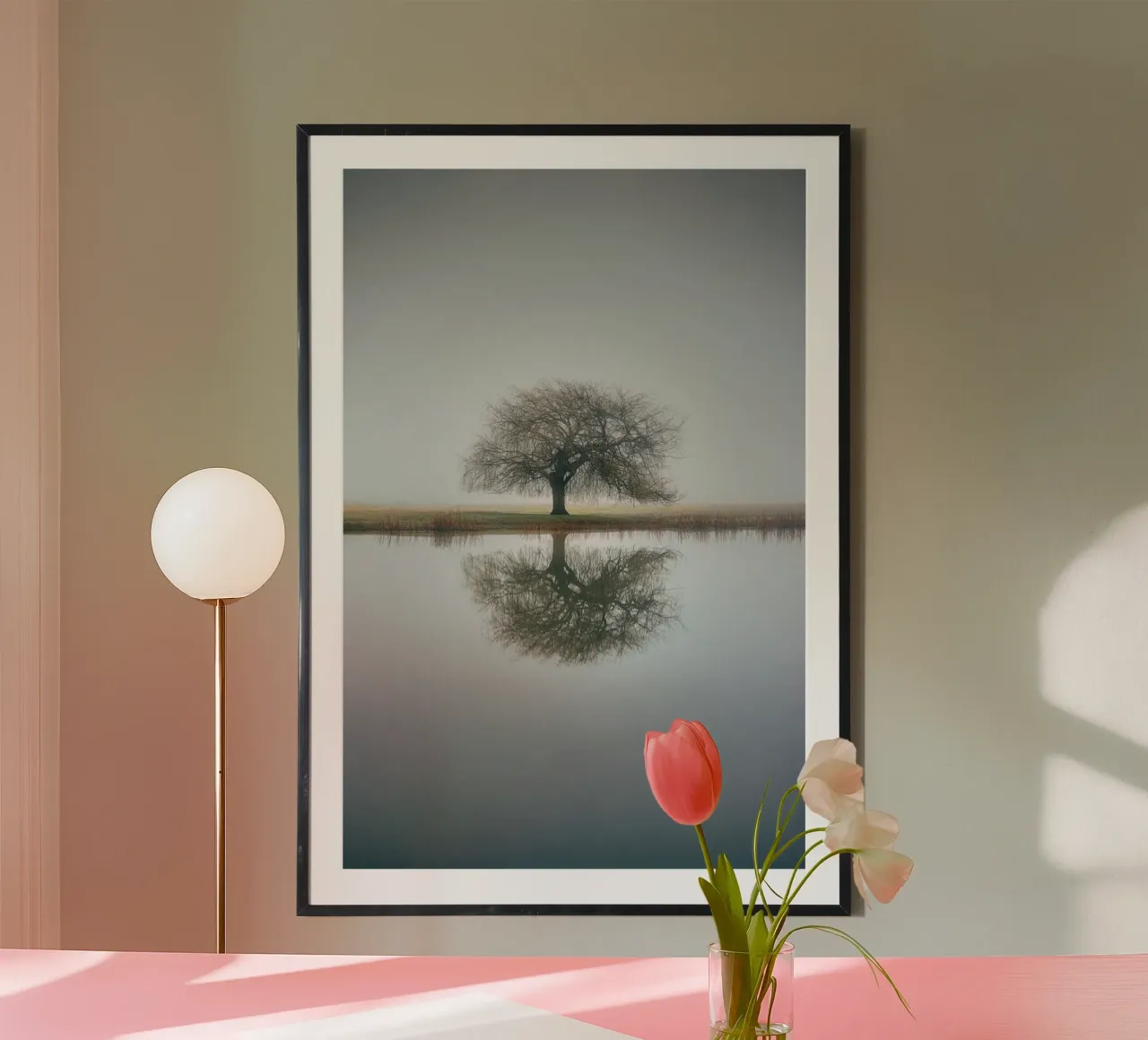 refect the lake poster con telaio in alluminio da pastel color shape