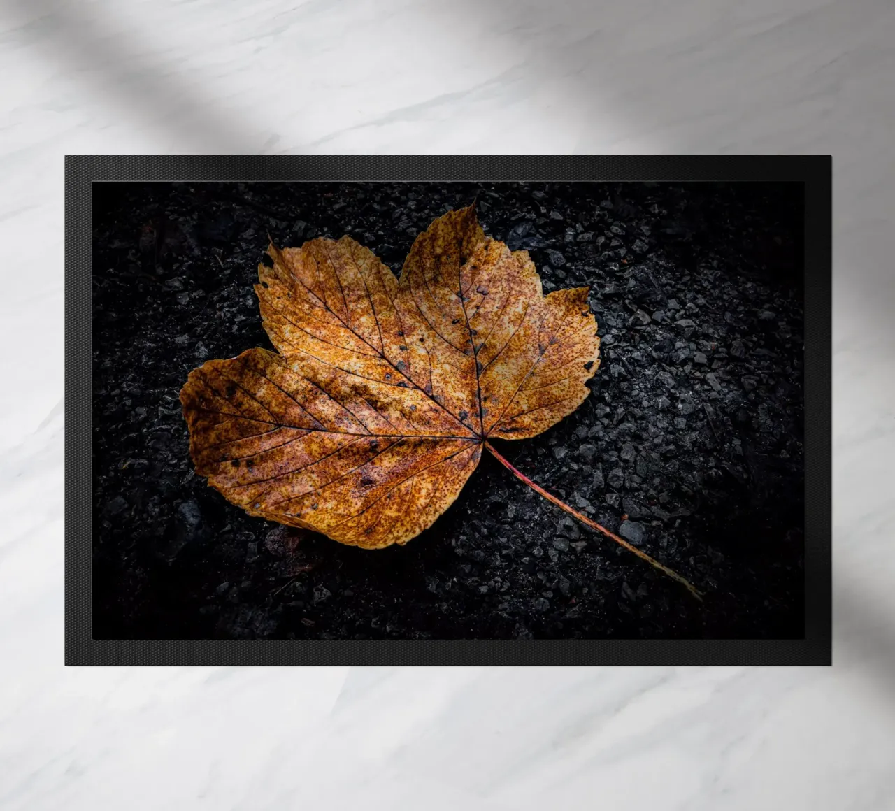 Yellow maple leaf doormat by Marcus Beckert | Fotografie