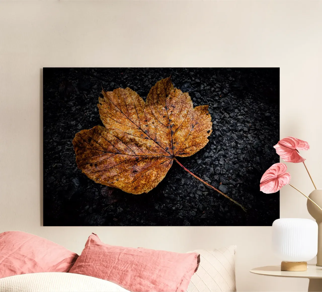 Geel esdoornblad acryl van Marcus Beckert | Fotografie