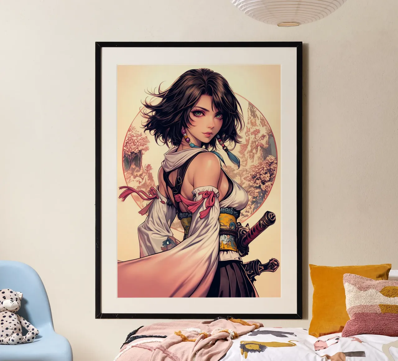 Yuna Final Fantasy X FFX poster con telaio in alluminio da Fleur de Lys