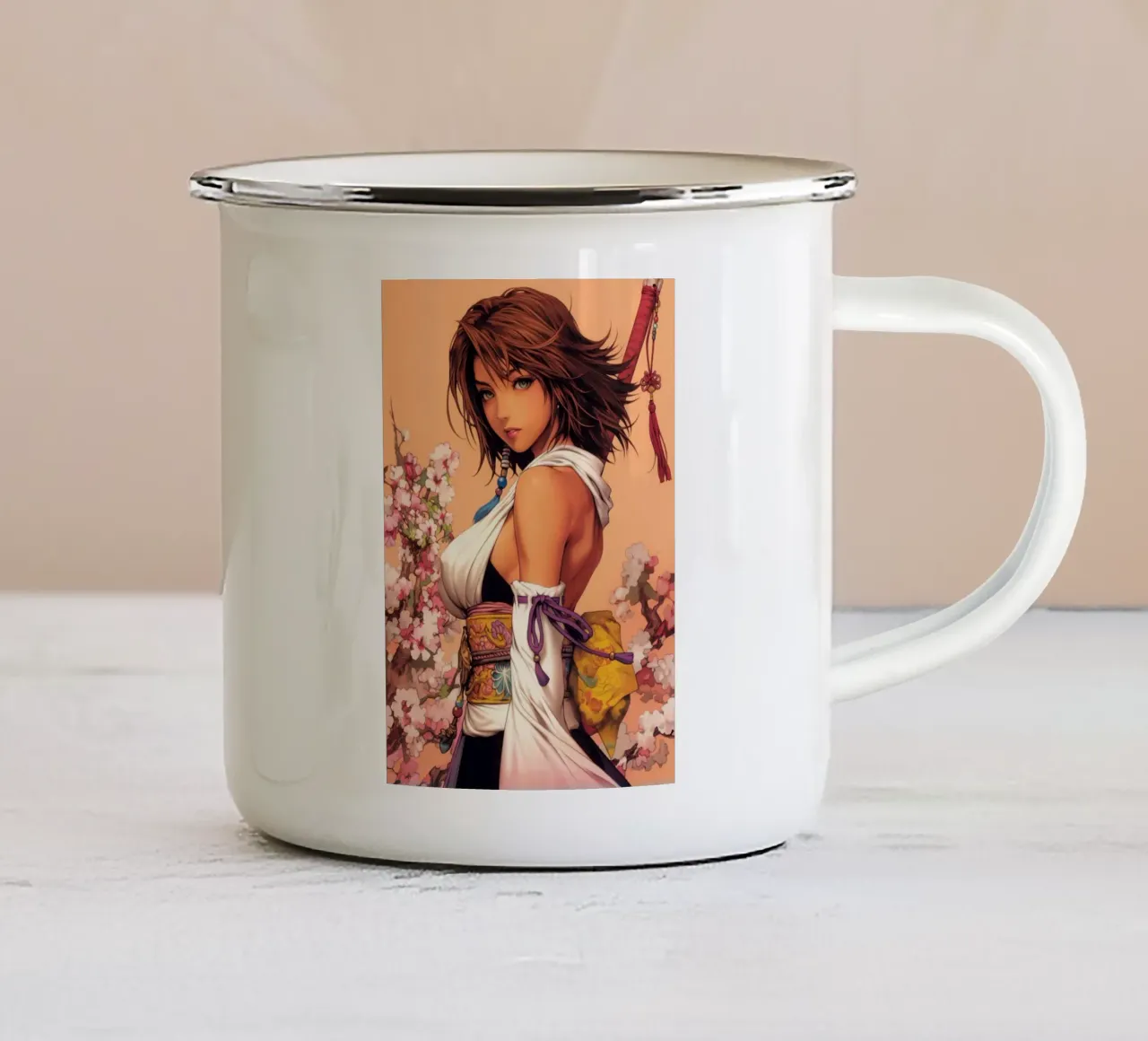 Yuna Final Fantasy X FFX tazza in smalto da Fleur de Lys