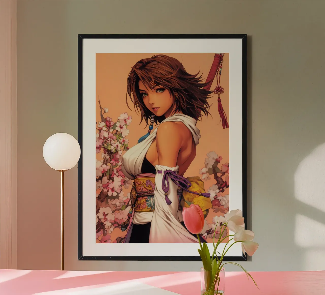 Yuna Final Fantasy X FFX poster con telaio in alluminio da Fleur de Lys