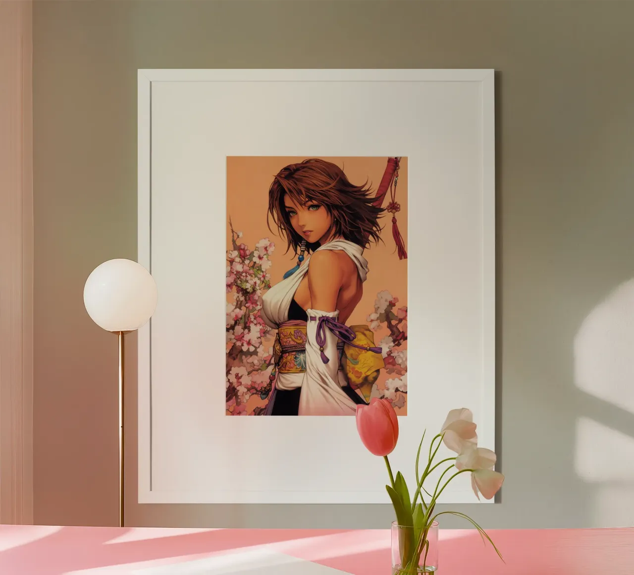 Yuna Final Fantasy X FFX poster con telaio in alluminio da Fleur de Lys