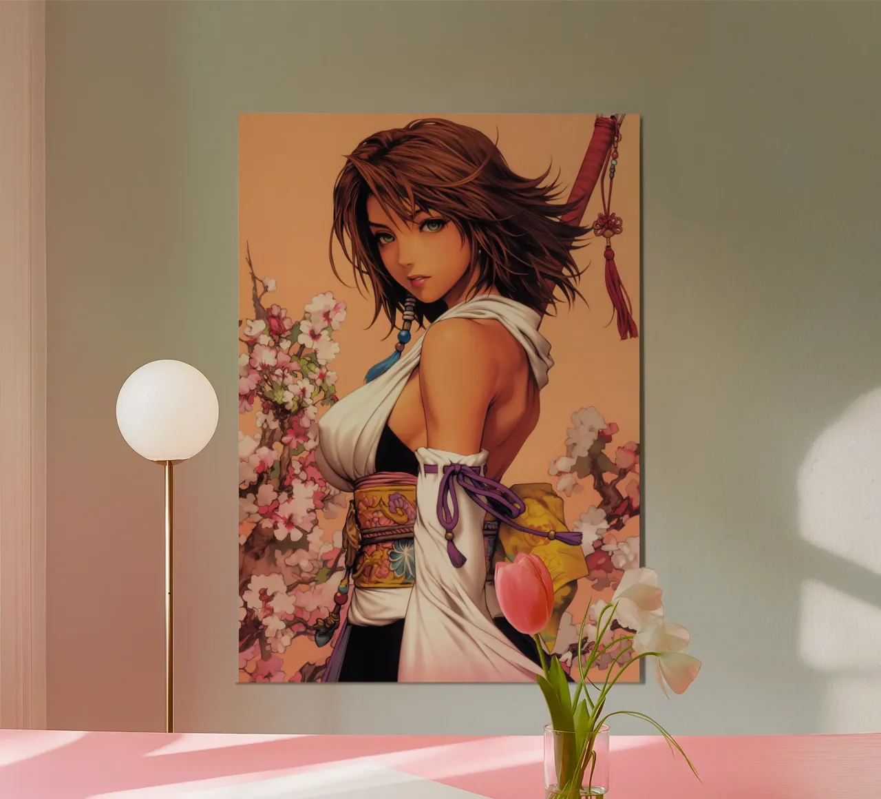 Yuna Final Fantasy X FFX poster con telaio in alluminio da Fleur de Lys