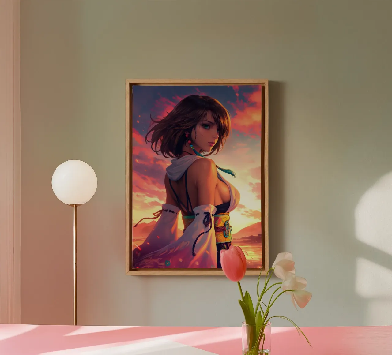 Yuna Final Fantasy X FFX tela con Cornice a cassetta da Fleur de Lys